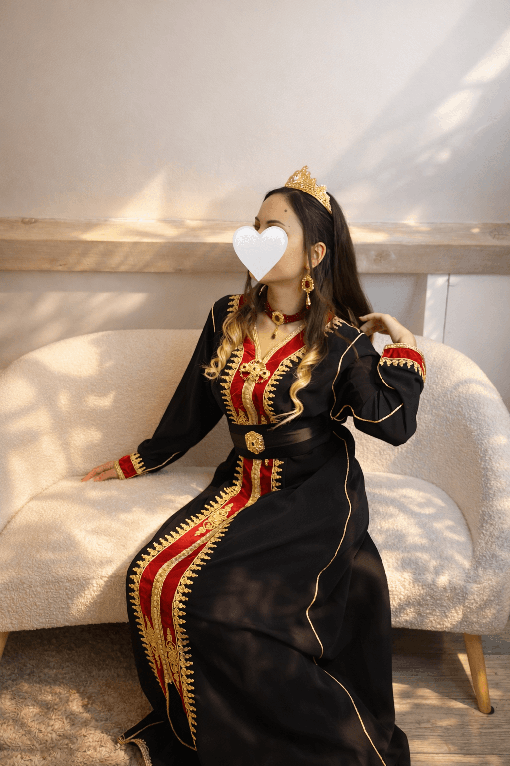 Caftan Noir Bordeaux Imperial - 1/2