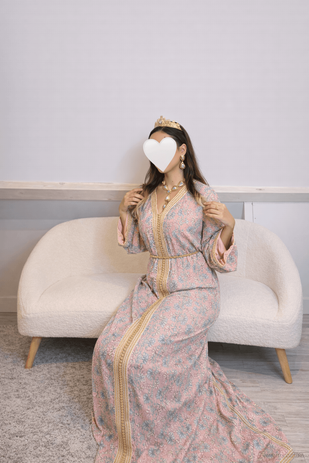 Caftan Sari Rose Poudré