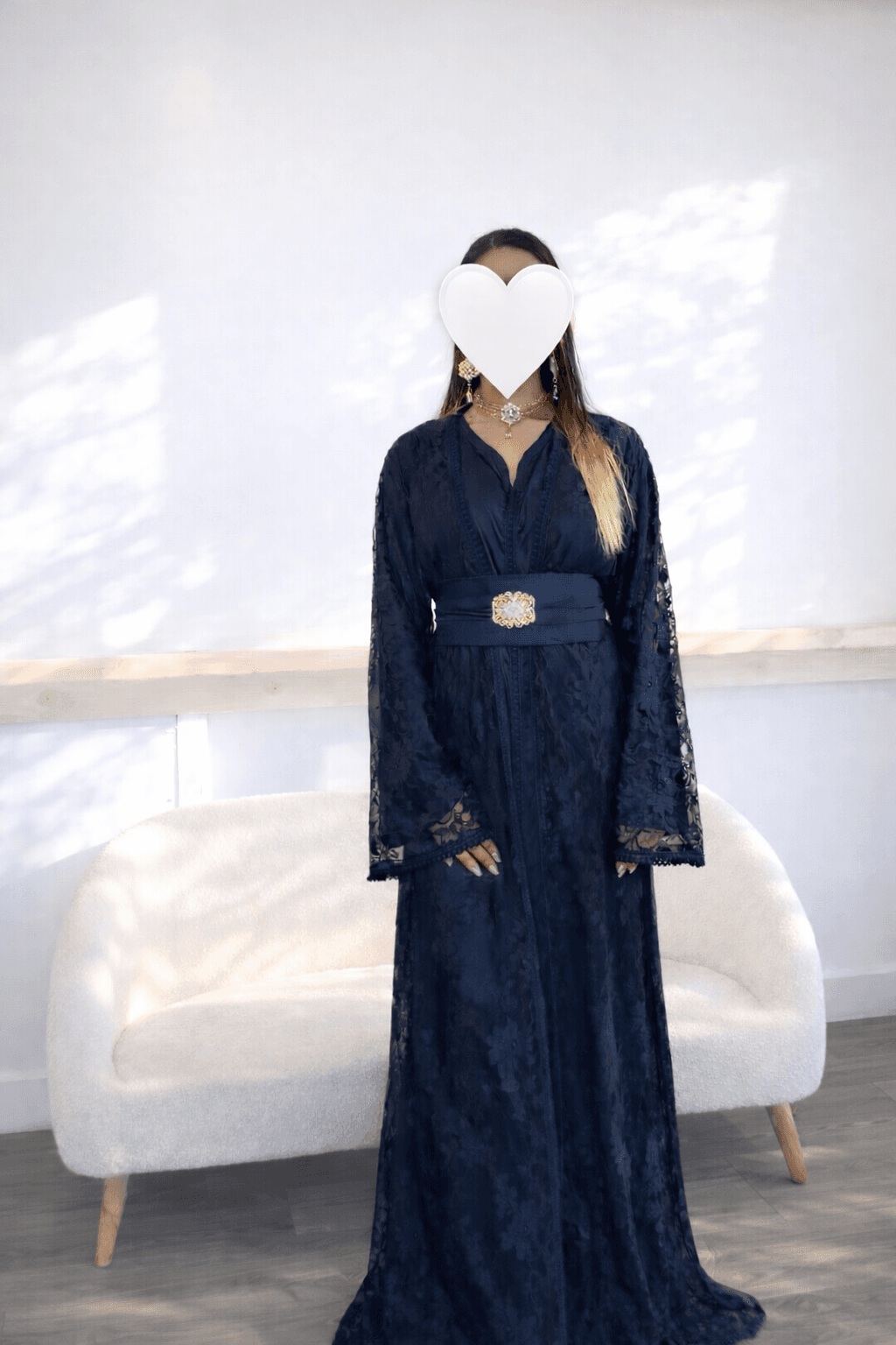 Caftan Dentella Bleu